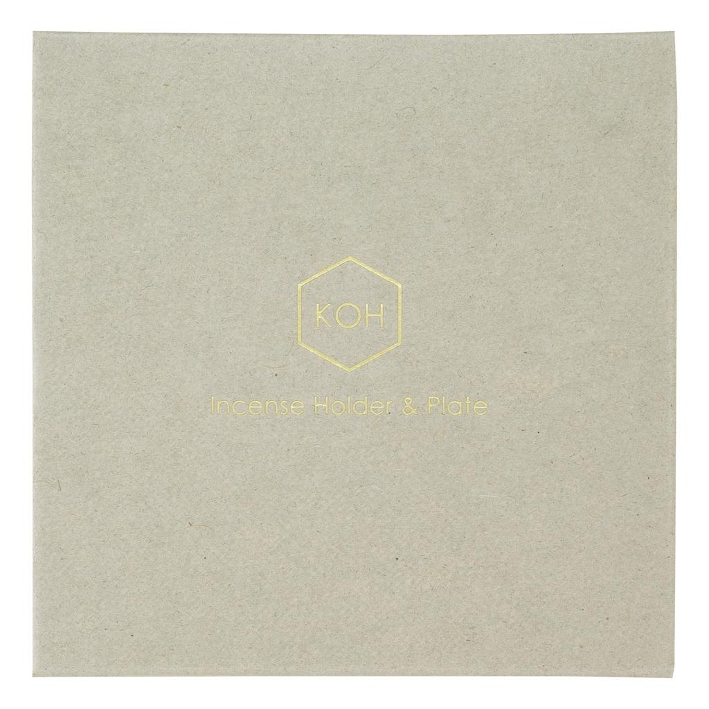 Kameyama KOH Incense Holder 1 Piece & Plate, Yellow,