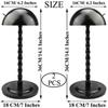 2 PCS Wig Stand 14.1 Inches Portable Wig Holder Plastic Hat Display Wig Head Mushroom Top for Multiple Wigs (Black Rose Red)