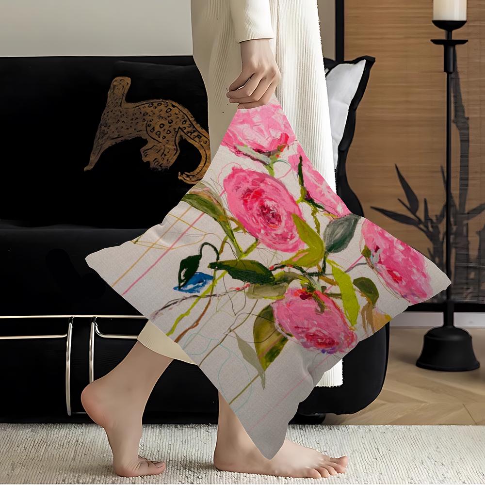 Botanical Oil Painting Art Cushion Cover Pillowcase Upholstery Sofa Throw Pillow Home Decor Pillowcas