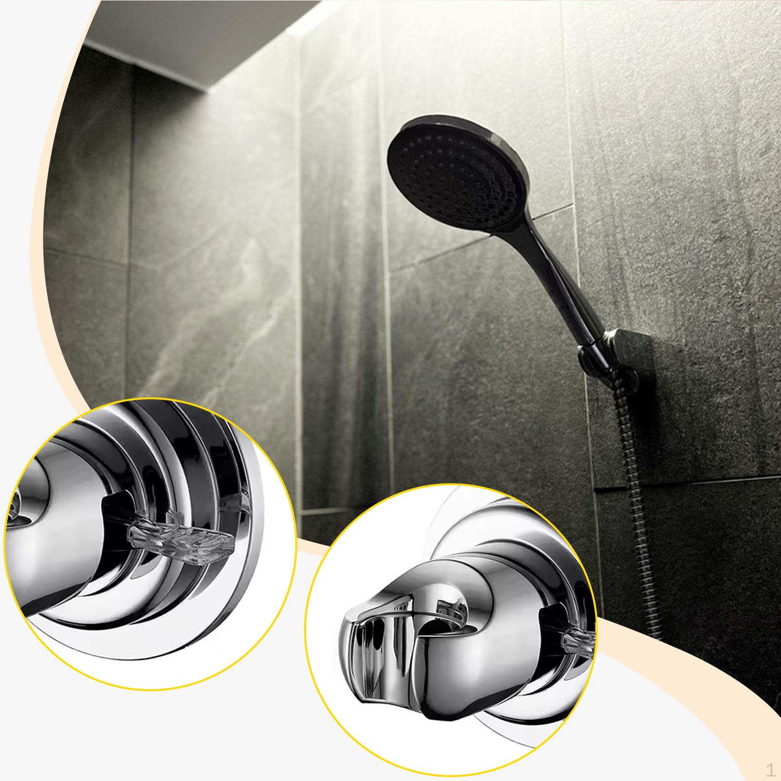 

Shower Head Holder, Handheld Showerhead Bracket Easy to Install Flexible Sticky Wall Mounted for срібний