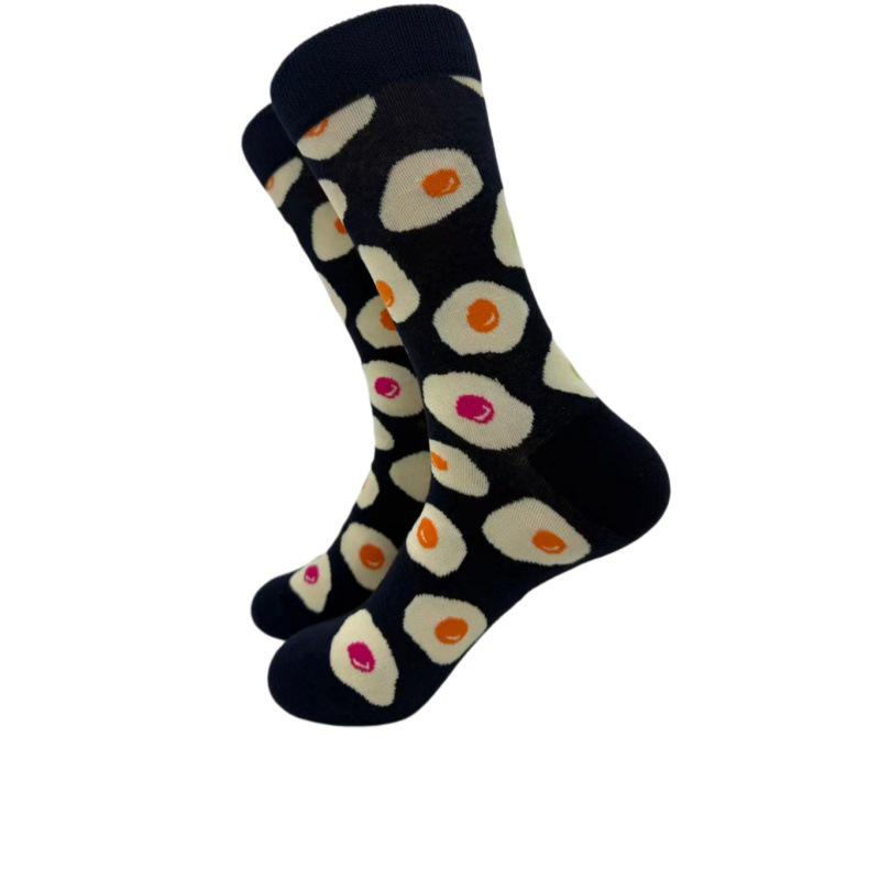 Dámske trendy bavlnené ponožky Fruit Art so strednou rúrou – štýlové, priedušné a teplé na všetky ročné obdobia