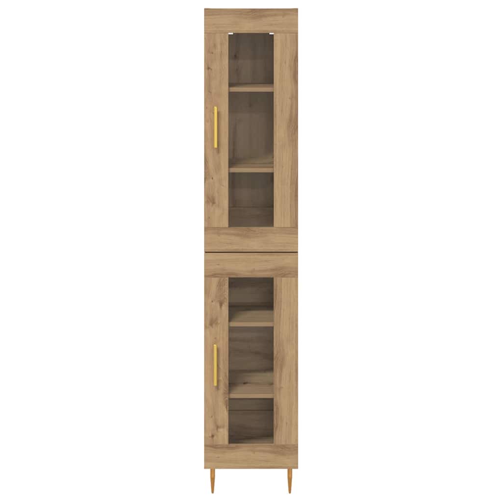 Highboard 2 pcs Artisan Oak Glass