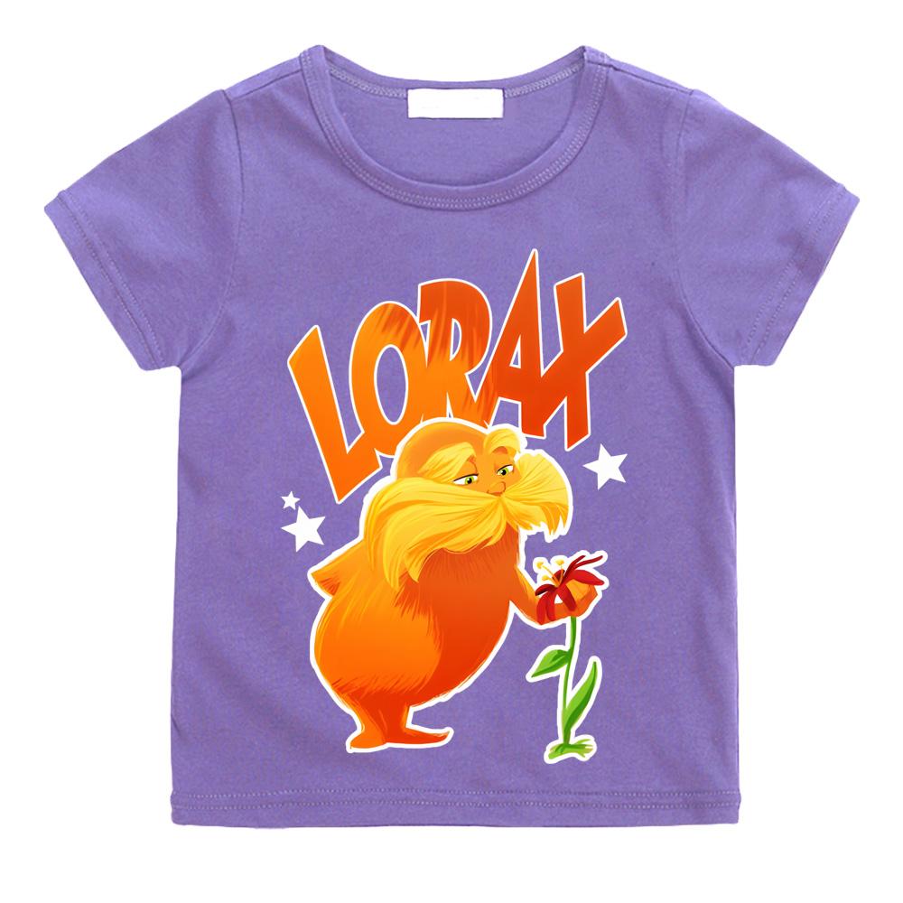 The Lorax Kids T-shirts Kawai 100%Cotton Tees Fashion Short Sleeve Spring Summer Tops Slight Strech O-neck High Quality T-shirt