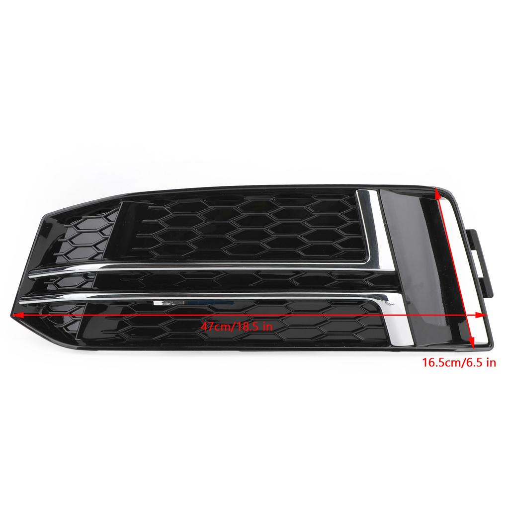Areyourshop Pair Front Fog Light Cover 8W0807681F 8W0807682F for A4 B9 S-LINE 2016-2018 Bumper Grille