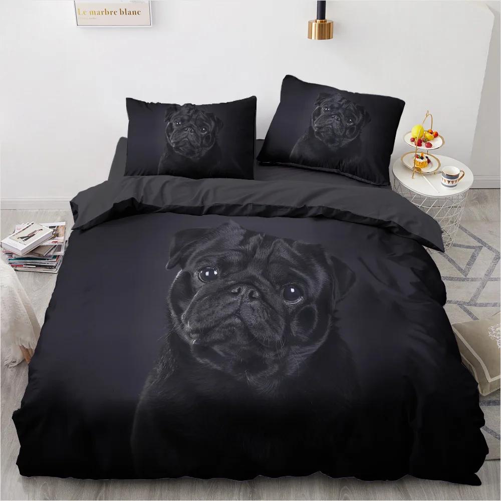Print 3d King Size Bedding Set Home Textile Pet Cats,Dogs, Wolf Animal Duvet Cover Set Classic Black And White Bedding Set Hot