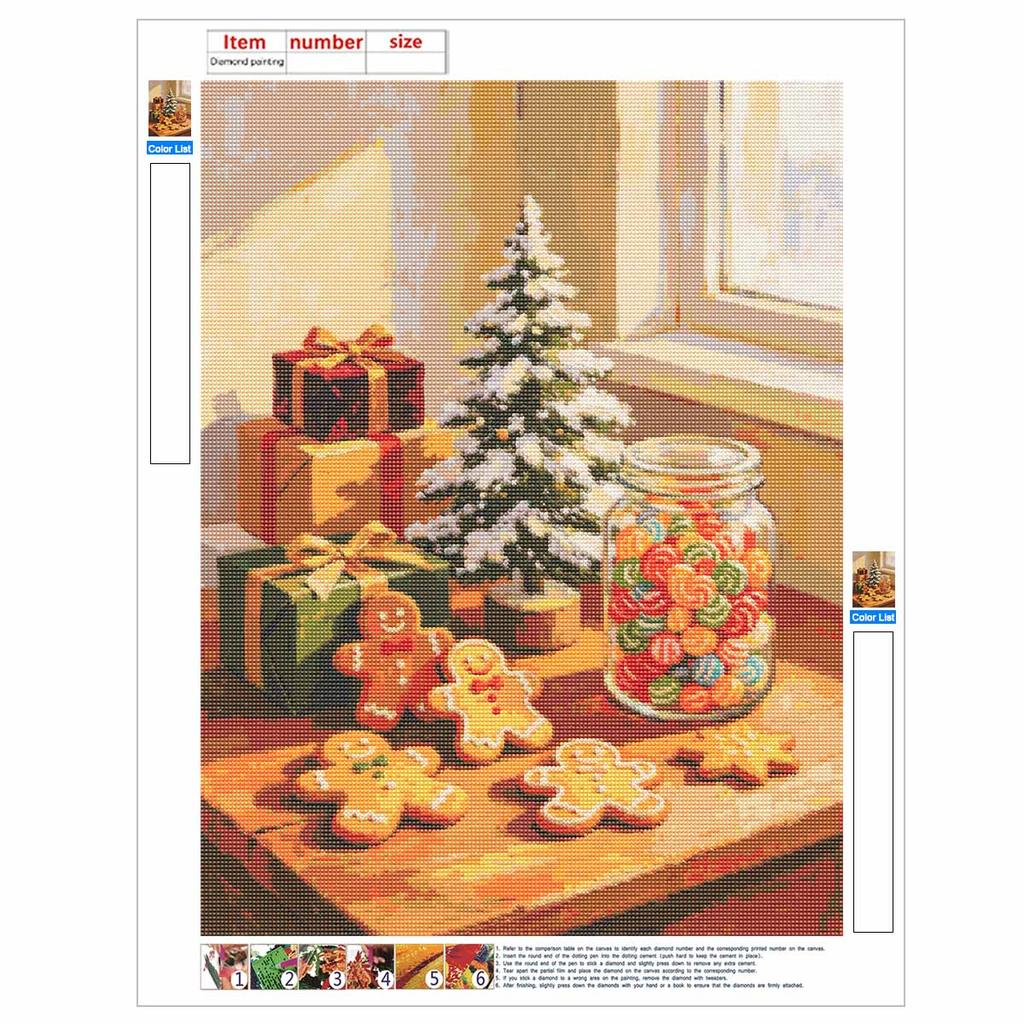 5D Diamantmalerei Set Weihnachtsbaum Feiertagsdekoration Vollbohrer Leinwandkunst DIY Strassstein Handwerk für Schlafzimmer Wohnzimmer Wanddekoration