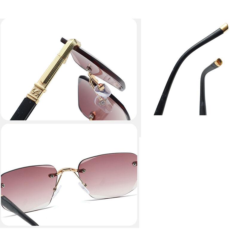 Ultra Light Frameless Cutting Glasses Women Men Metal Frame Rectangle Fashion Glasses