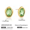 1Pair Stainless Steel Stud Earrings Irregular Colorful Crystal Ear Studs Luxury Korean Jewelry For Women Daily Party Wear
