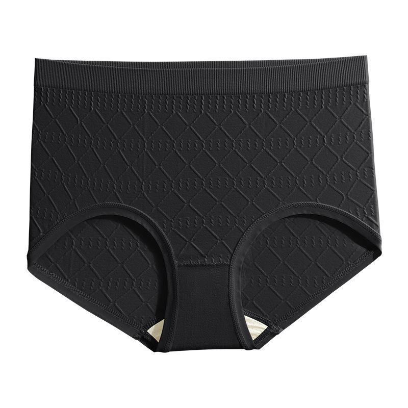 

Женское нижнее белье, антибактериальные трусы со средней талией, дышащие бесшовные трусики больших размеров для девочек, женские треугольные шорты с подтяжкой бедер One Size чёрный
