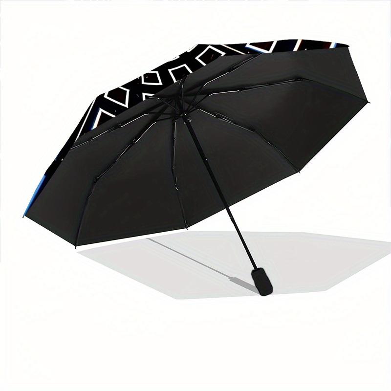 1pc Geometric Pattern Automatic Folding Umbrella, Portable & Foldable Design with 8 Ribs, Casual Outdoor Accessory yy250729048