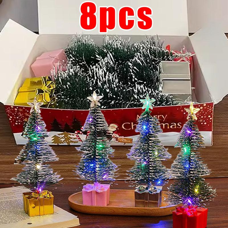 Luminous Mini Christmas Trees LED Lights Home Decoration Electronic Candles Childrens Gifts New Year Christmas Party Ornament