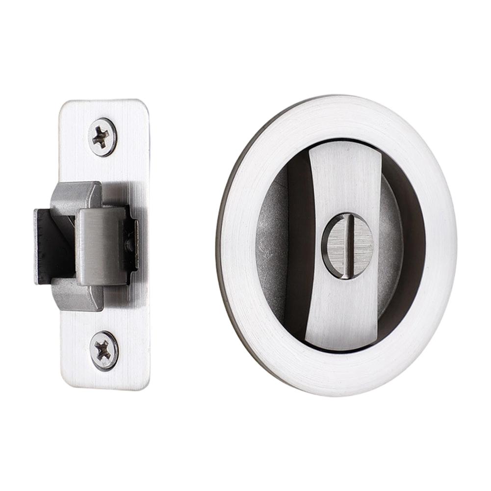 

Pocket Door Privacy Lock with Edge Pull Handle Recessed Knob Zinc Alloy for Bathroom Kitchen Bedroom 6.5x4.6cm Clean Look Brushed square