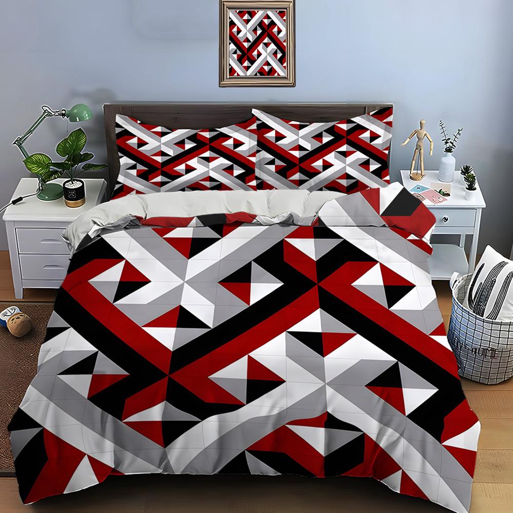 Geometric  Designs Patterns Bedding Set Duvet Cover 1 Duvet Cover 2 Pillowcases Adult and Children Bedding Set Luxury Gifts