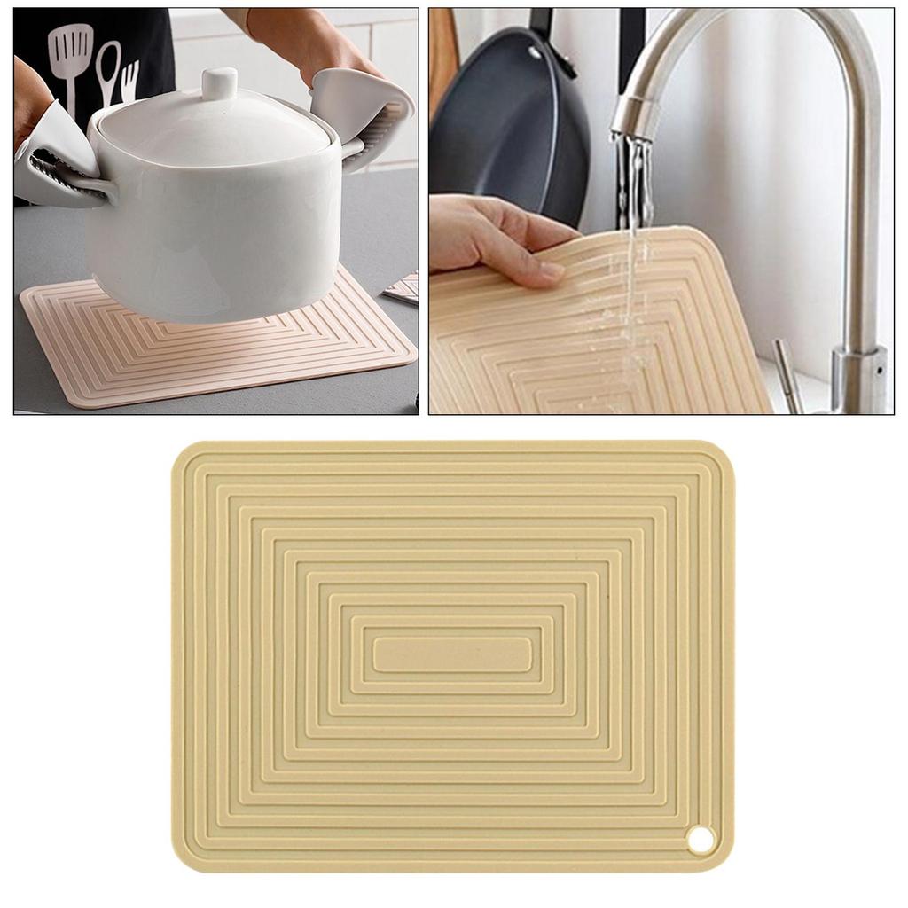 Waterproof Non Slip Drying Pad Hot Pot Holder Heat Resistant Silicone Drain Pad