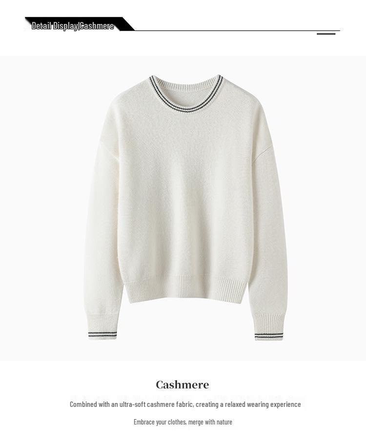 Women's Cashmere Knit Sweater - Autumn/Winter Loose Fit, Versatile Style