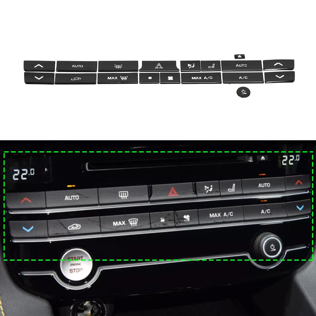 For Jaguar XF XJ 2008- Car AC Gear Switch Repair Decals aluminum alloy Button Stickers Car Accessories Interior