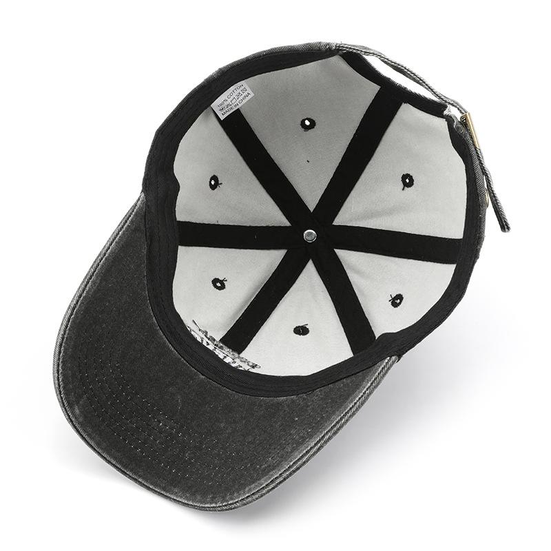 Hat Washed Alphabet Embroidered Cap Outdoor Travel Sunscreen Shade Baseball Cap