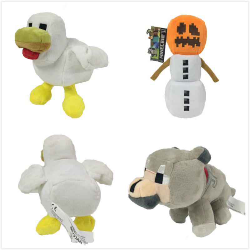 Adorable 20cm Minecraft Plush Toy Snow Golem Wolf Chickens Soft Stuffed Animal Gift