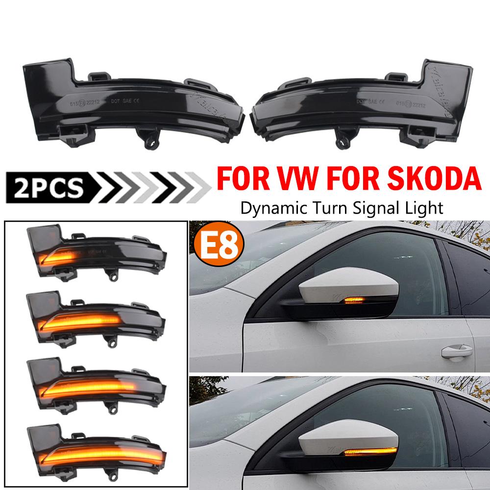 Dynamic Blinker LED Turn Signal Light for Skoda Octavia Mk3 A7 5E 2013-2018 VW T-Roc T-corss 2018 2019 2020 Mirror Indicator