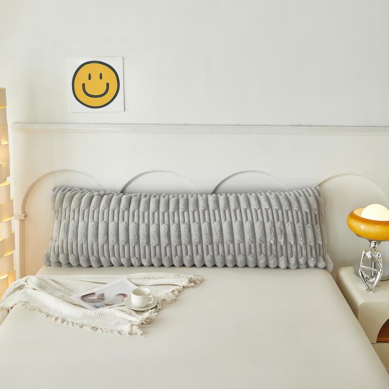 Langer Kissenbezug aus Plüsch-Kunstkaninchenfell – Doppelter Kissenbezug aus Milchsamt-Fleece