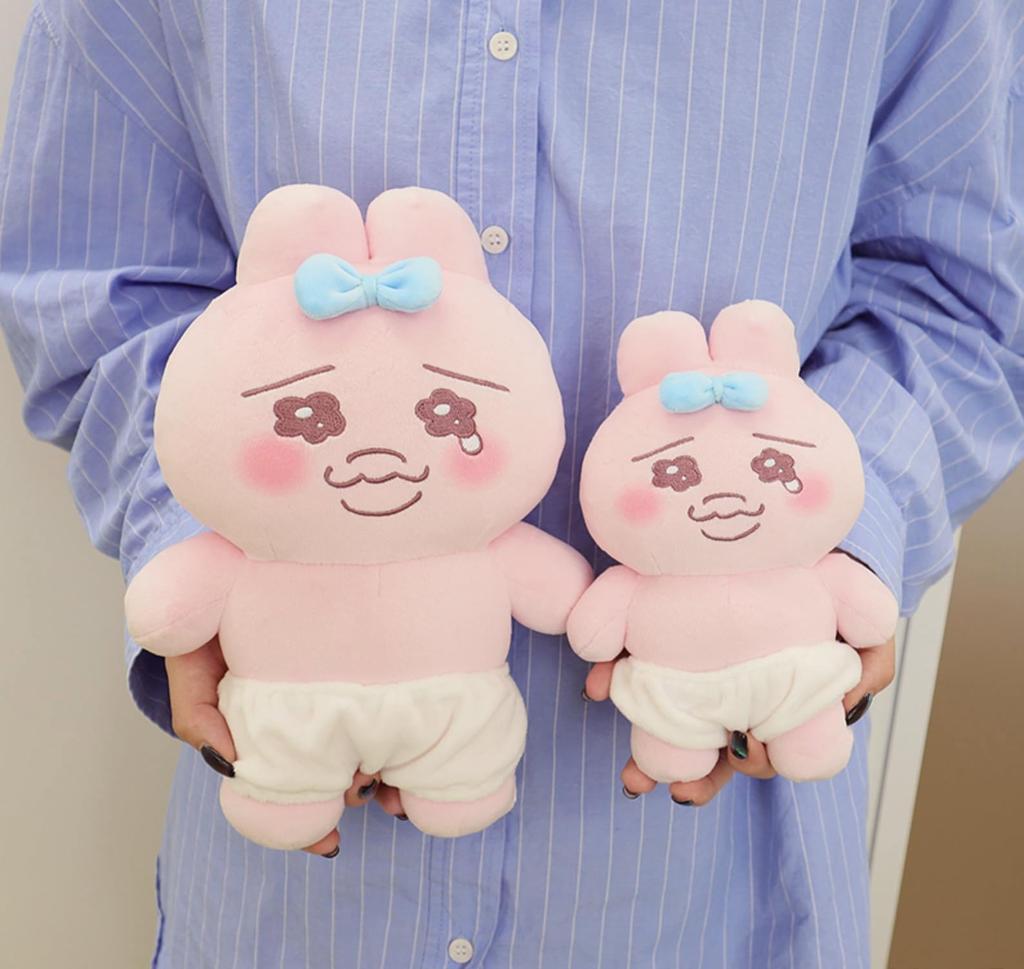 Opan Rabbit Mashumochi Plush Toy, Hand-held Mashumochi, Approx. 18cm [Holding Back Face]