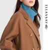 ELLASSAY Women's Merino Wool Double-Breasted Woolen Coat