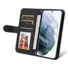 Mobile Phone Leather Case Dust Proof Scratch Resistant Magnetic Wallet Protective Case for Galaxy S22 Ultra Black