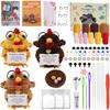 Animal Crochet Kits Chick Crochet Yarn Set Crochet Needle Crochet Starter Kits with Stitching Markers Push Pin Thread