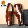Old man head spring men's pointed patent leather shoes business casual dress leather shoes men's wedding shoes 0265