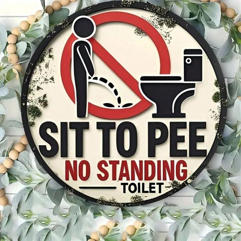 Round Metal Tin Sign Wall Art Home Living Room Office Cafe Decor 20x20cm