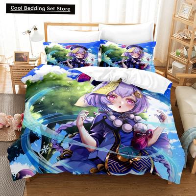 3D Print Cartoon Bedding Set Genshin Impact Game Kids 3d Duvet Cover Set Comforter Bed Linen For Children Boy Decor Bedclothes