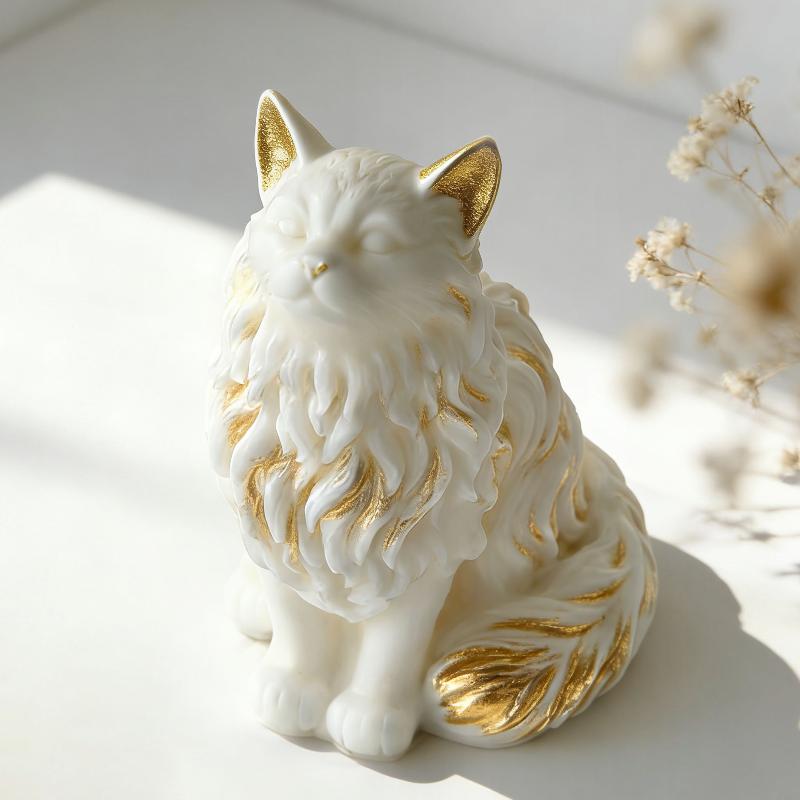 Cute Maine Coon Cat Silicone Mold Diy Scented Candle Wax Plaster Craft Pet Lover Gift Home Decor