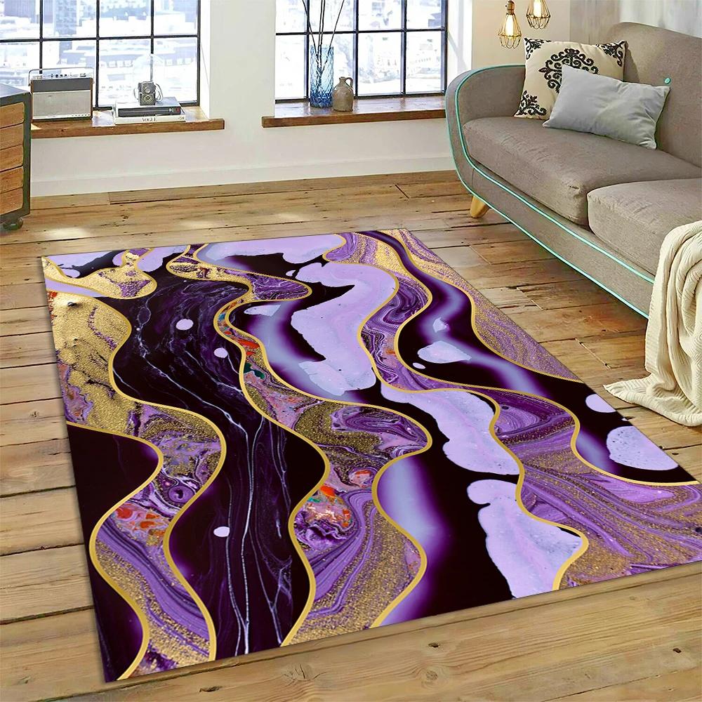 Dream Colour Splendid Marble Gold Nordic Rug for Home Living Room Bedroom Sofa Doormat Kitchen Decor Mat