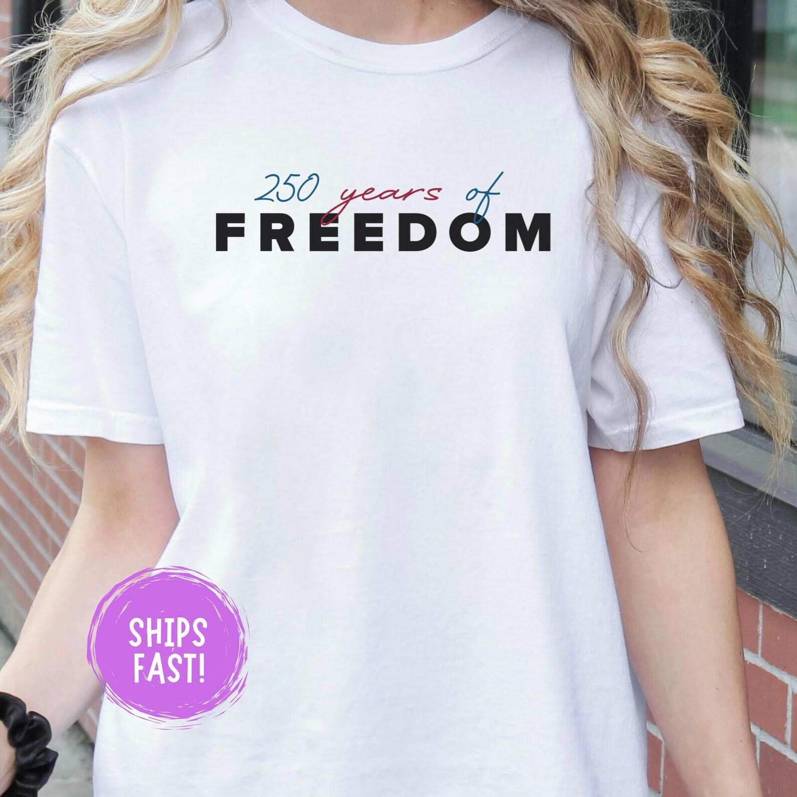 250 Years Of Freedom Shirt 1776-2026 USA Patriotic Tee America Anniversary Independence Day 4th of July Vintage USA Flag Comfort Colors S