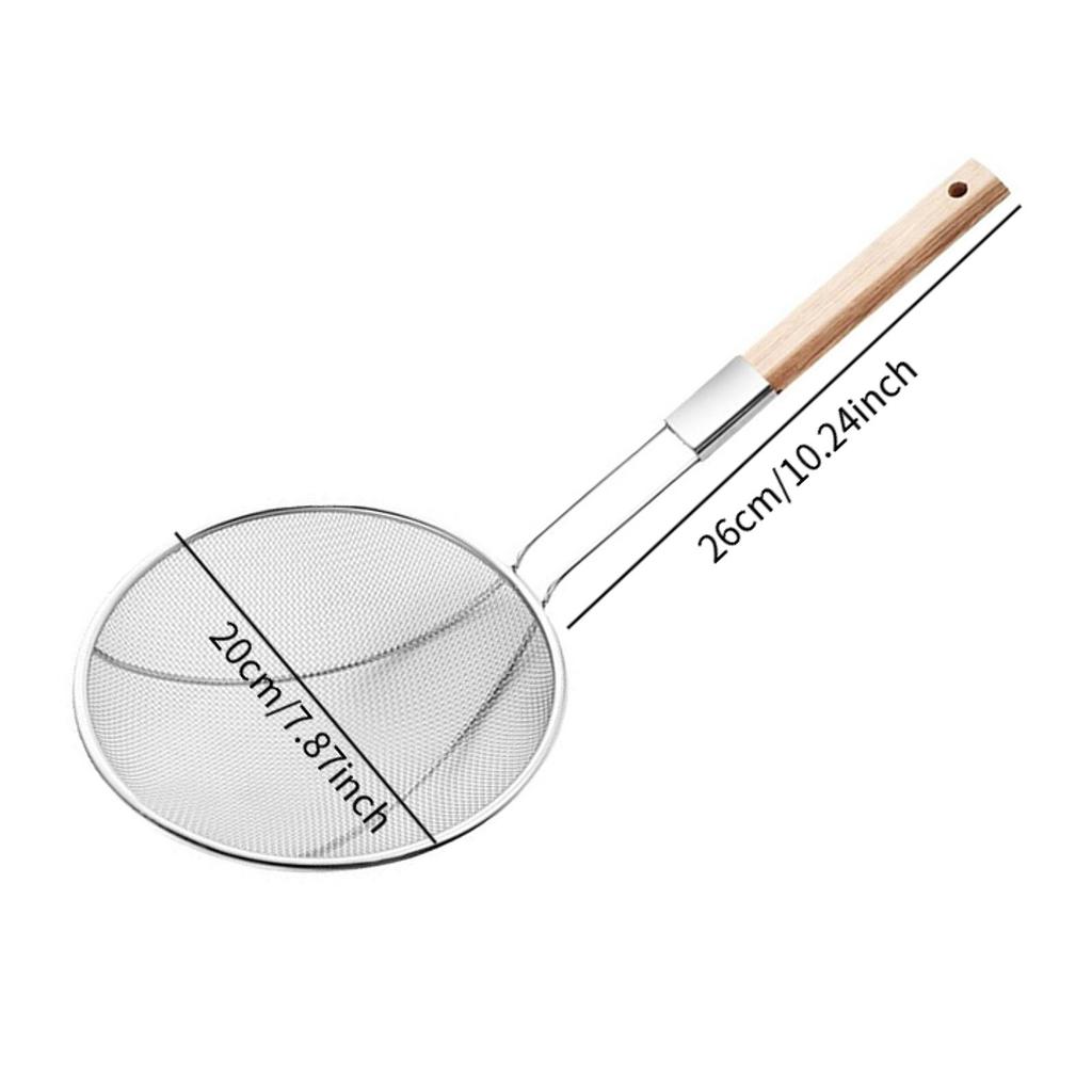 Skumslev Ergonomiskt Handtag Multifunktionell Pastasilsked för Matlagning Potatischips Kök Fritering Avrinning