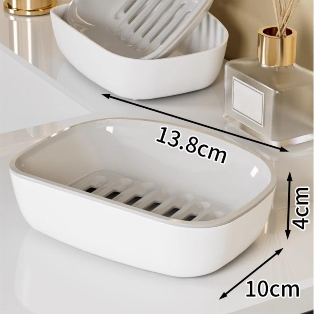 Plastic Soap Box Double-Layer Soap Storage Holder Portable Draining Soap Shelf  Home Bathroom