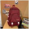 New Korean version trend niche backpack male junior high school students solid color schoolbag female large capacity casual light backpack