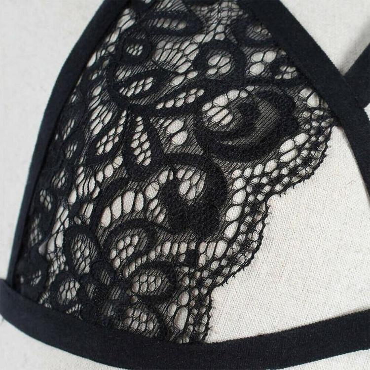 Ladies Black Sexy Erotic Lingerie Strappy Fashion Underwear Harness Bra