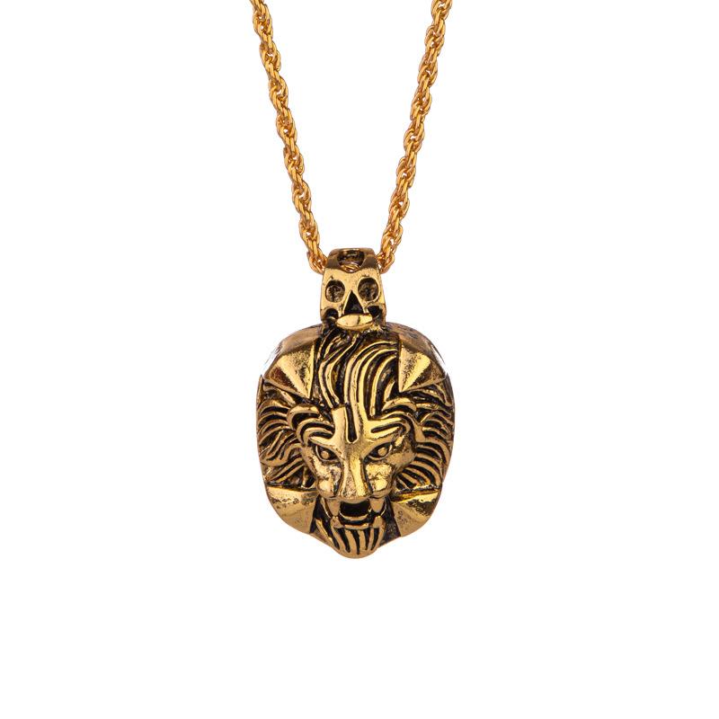 European and American Hot Selling Fashion Party Lion Head Pendant Mens Necklace Jewelry