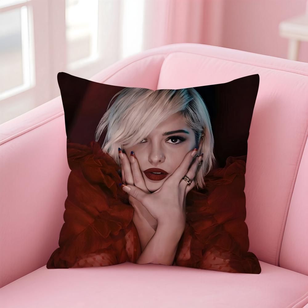 

Pop American Singer BBebe Rexha Cushion Cover Pillowcase Short Plush Invisible zipper Room Sofa Cushion Cover 30x30cm