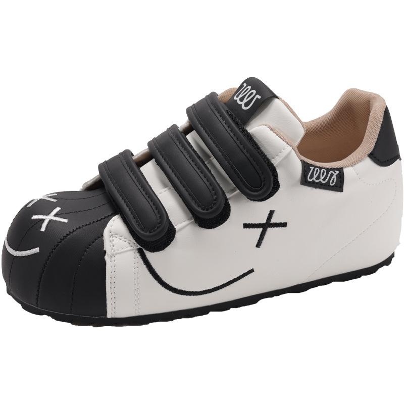 Thick-soled Velcro Big-headed Shoes Women's New Ugly and Cute Inner Height-increasing Flat Shoes Casual Shoes Personalized Women's Board Shoes Littl