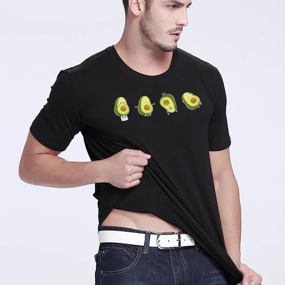 Men's Top Summer Fashion Short-sleeved Men's T-shirt Avocado Printed O-Neck Short-Sleeved Loose Casual Street Top Tees Clothing
