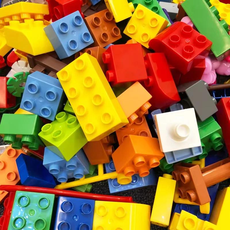 500g/bag DIY Big Size Creative Building Blocks Set Colorful Classic Basic Compatible With Duplo Kid Educational Toy For Children
