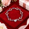 High-quality 925 Sterling Silver Custom Heart Purple Crystal Zircon Bracelets For Woman Party Wedding Engagement Costume Jewelry