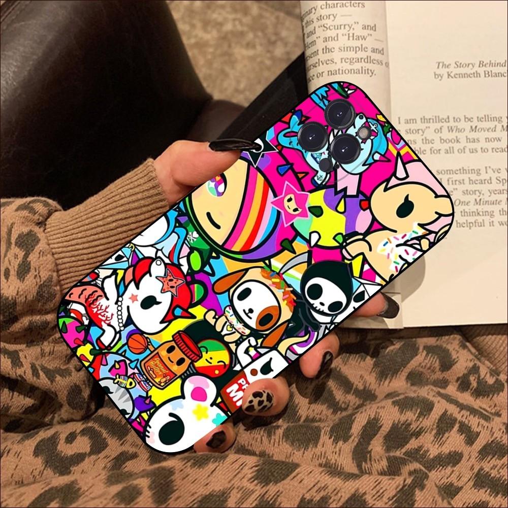 Japan T-tokidoki Colorful Phone Case For IPhone 16 15 14 13 12 Mini 11 Pro XS Max X XR SE 6 7 8 Plus Soft Silicone Cover