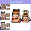 Conjunto de Mochila One Piece Para Alunos do Ensino Fundamental Bolsa Escolar de Nylon Estojo e Bolsa Tote