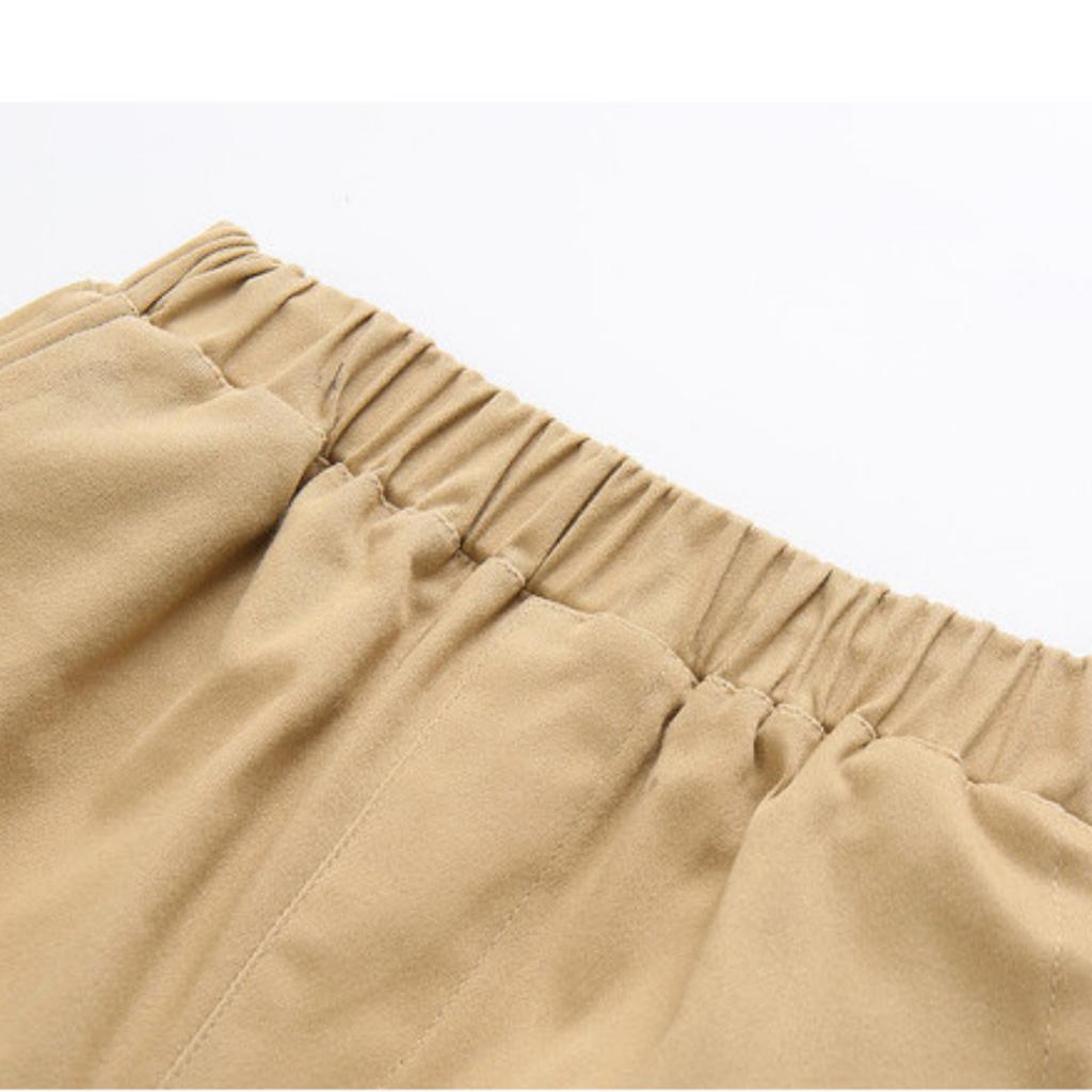 Primary School Student's Summer Cotton Lightweight Khaki Pants