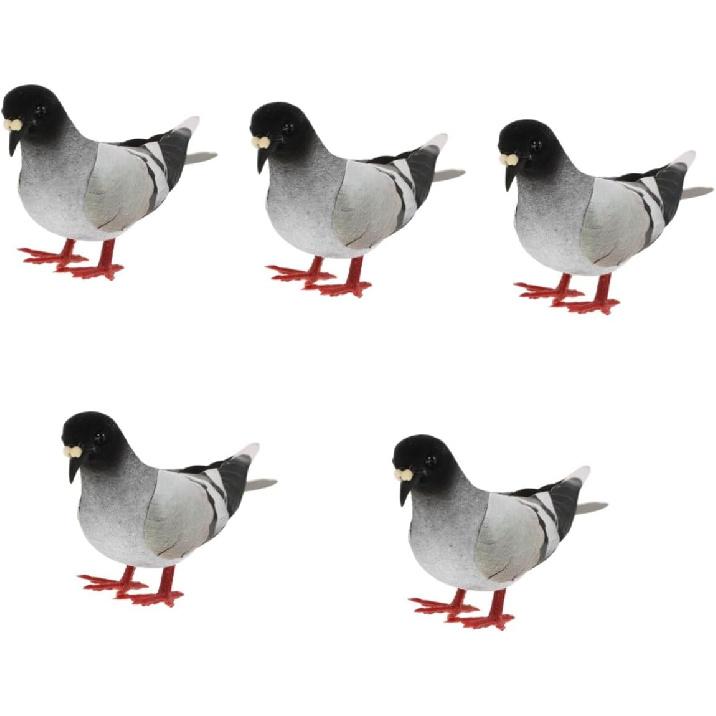 5Pcs Realistic Simulation Pigeon Models Imitation Pigeons for Home and Garden Decor Lifelike Ornamental Birds for Indoor and Outdoor Use for