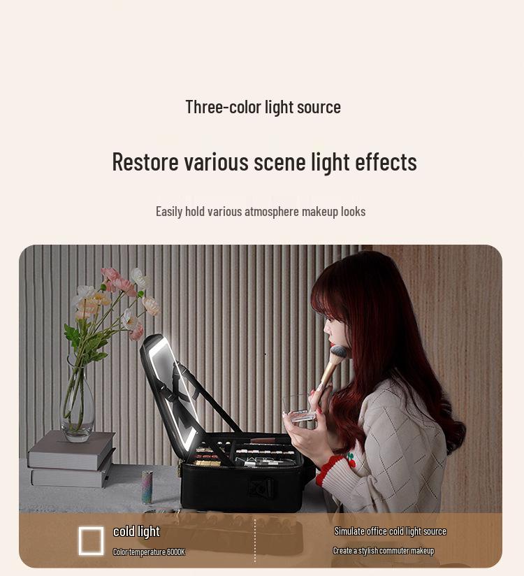 Portable LED Cosmetic Bag: Multifunctional, Large Capacity, Professional Makeup Organizer 2024.