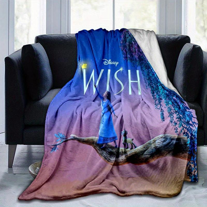 1 pièce, Impression d'affiche du film Disney Wish Décoration d'intérieur, Couverture jetée pour canapé, lit, voyage, camping